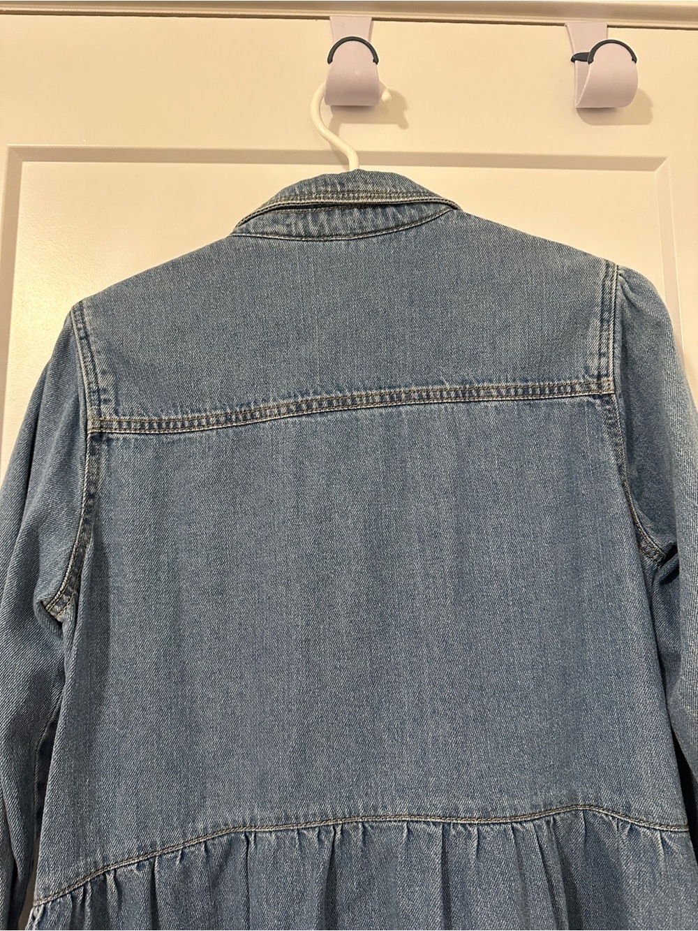 Free People Nicole Blue Denim Button Down Shirt Dress Size Medium Women’s - Picture 10 of 12